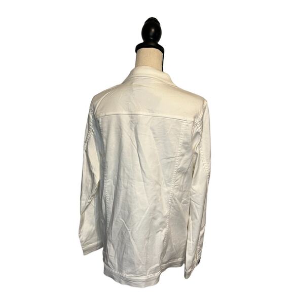 NWT Diane Gilman DG2 White Jean Jacket Women's Size XL Full Button Stretch - Picture 5 of 9